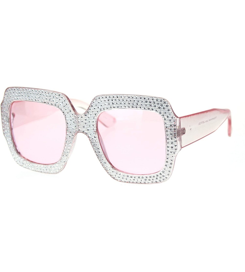 Oversized Beveled Diamond Cut Edge Heart Shape Plastic Valentines Sunglasses - Pink - CW18T0GA5A3 $18.40