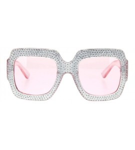 Oversized Beveled Diamond Cut Edge Heart Shape Plastic Valentines Sunglasses - Pink - CW18T0GA5A3 $18.40