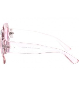 Oversized Beveled Diamond Cut Edge Heart Shape Plastic Valentines Sunglasses - Pink - CW18T0GA5A3 $18.40