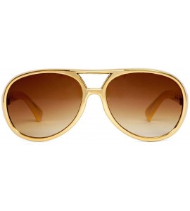 Oversized Rock and Roll King Sunglasses - Gold - CB12NYGEV3A $19.88