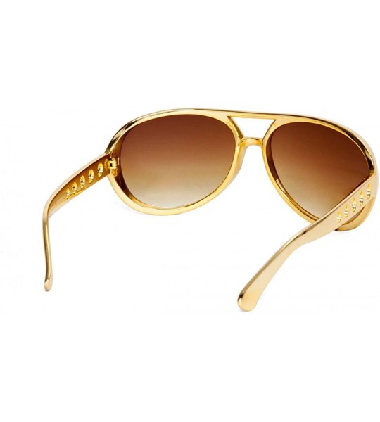 Oversized Rock and Roll King Sunglasses - Gold - CB12NYGEV3A $19.88