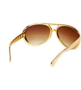 Oversized Rock and Roll King Sunglasses - Gold - CB12NYGEV3A $19.88