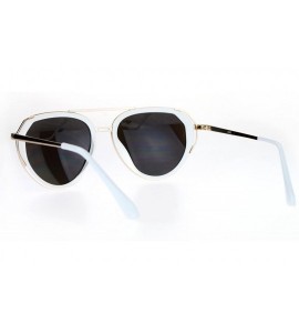 Aviator Womens Aviator Sunglasses Retro Fashion Double Frame Mirror Lens UV 400 - White (Blue Mirror) - CX17YO6N2OT $24.24