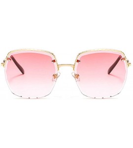 Rimless Rimless Square Luxury Cut Edge Sunglasses Men Women Fashion Metal Frame Sunglasses UV400 Glasses - Pink - CT192QQ2D0Z...