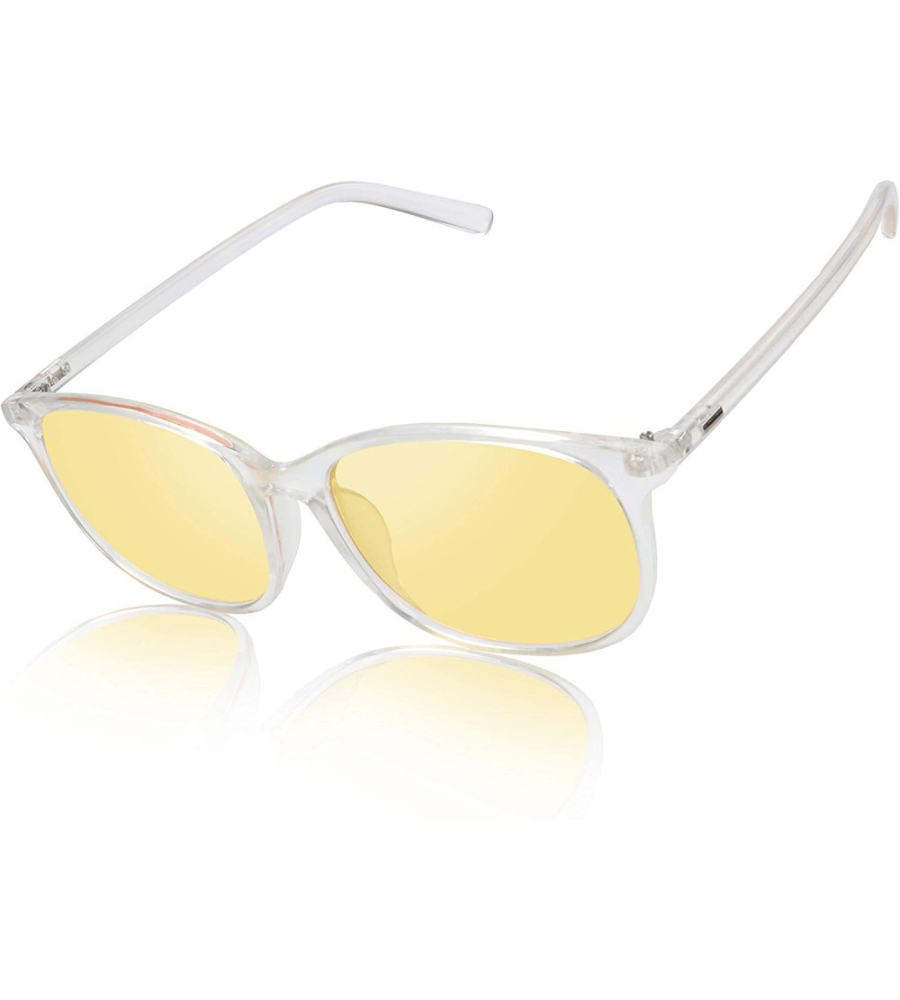 Oval Night Driving Glasses Anti Glare Polarized Safety Glasse - Transparent - C8192OGMD7R $23.52