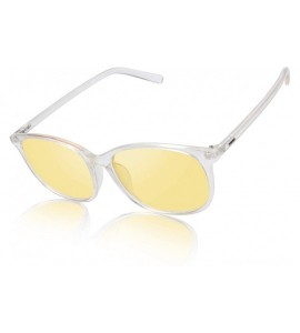 Oval Night Driving Glasses Anti Glare Polarized Safety Glasse - Transparent - C8192OGMD7R $23.52