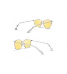 Oval Night Driving Glasses Anti Glare Polarized Safety Glasse - Transparent - C8192OGMD7R $23.52