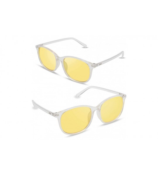 Oval Night Driving Glasses Anti Glare Polarized Safety Glasse - Transparent - C8192OGMD7R $23.52