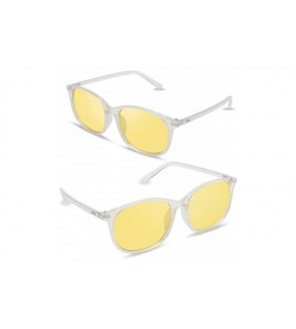 Oval Night Driving Glasses Anti Glare Polarized Safety Glasse - Transparent - C8192OGMD7R $23.52