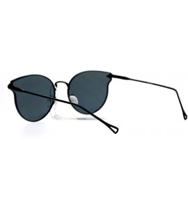 Wayfarer Mirrored Mirror Flat Lens Metal Horn Rim Hipster Sunglasses - All Black - CK12IS30IGD $23.25