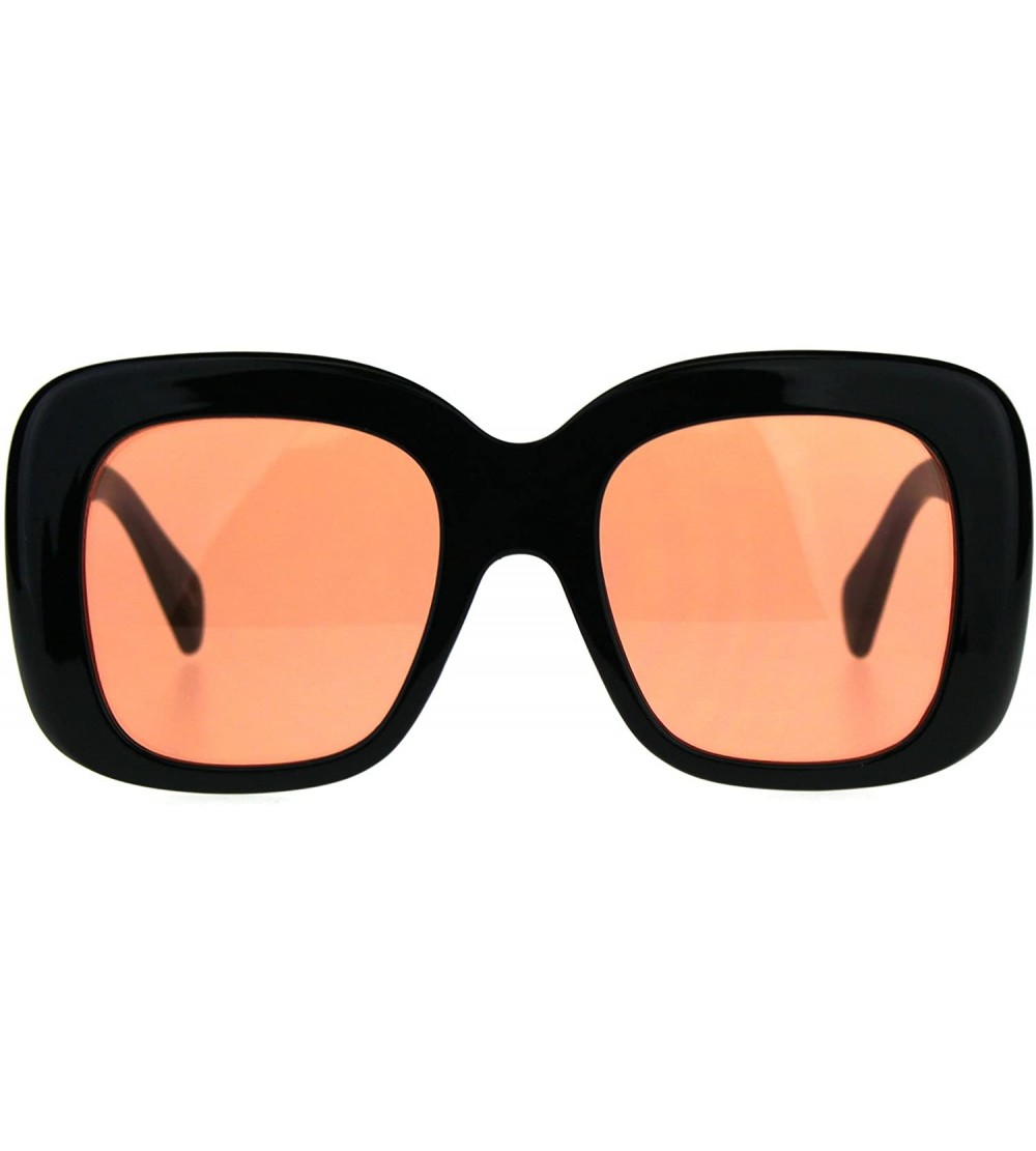 Rectangular Womens Mod Thick Plastic Butterfly Retro Sunglasses - Orange - C8189IX2Q52 $19.81