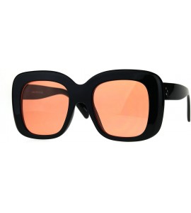 Rectangular Womens Mod Thick Plastic Butterfly Retro Sunglasses - Orange - C8189IX2Q52 $19.81