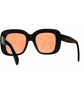 Rectangular Womens Mod Thick Plastic Butterfly Retro Sunglasses - Orange - C8189IX2Q52 $19.81