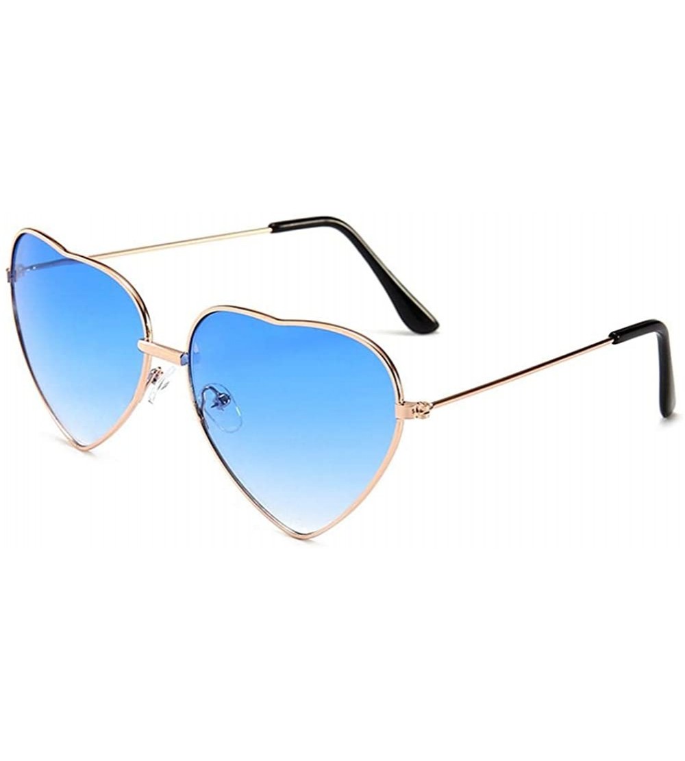 Aviator Heart Sunglasses Thin Metal Frame Hippie Lovely Aviator Style Eyewear UV400 Glasses Retro Sunglasses - B - CV1902SI94...