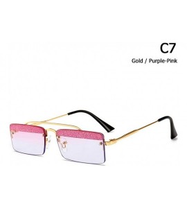 Goggle Rectangle Rimless Sunglasses Women Trend Design Sun Glasses - C7 - CX18Y38NGG5 $48.14