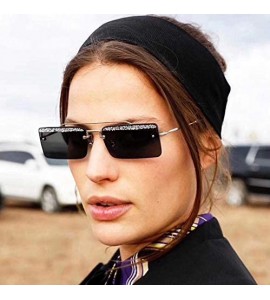 Goggle Rectangle Rimless Sunglasses Women Trend Design Sun Glasses - C7 - CX18Y38NGG5 $48.14