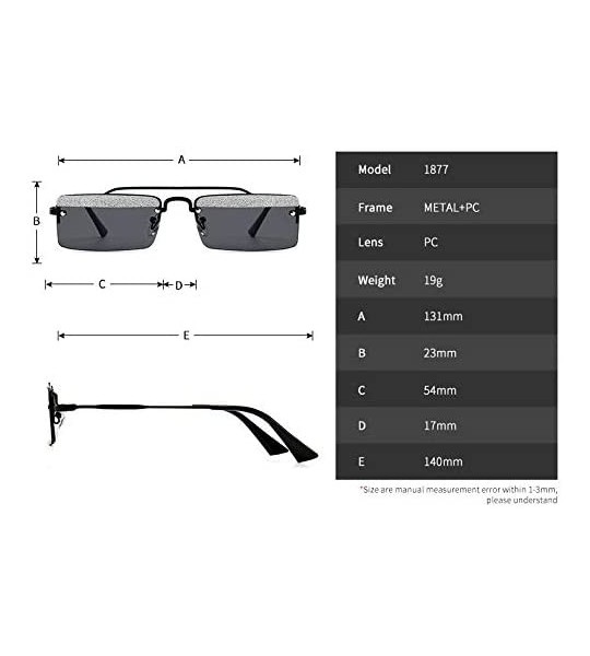 Goggle Rectangle Rimless Sunglasses Women Trend Design Sun Glasses - C7 - CX18Y38NGG5 $48.14