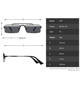 Goggle Rectangle Rimless Sunglasses Women Trend Design Sun Glasses - C7 - CX18Y38NGG5 $48.14