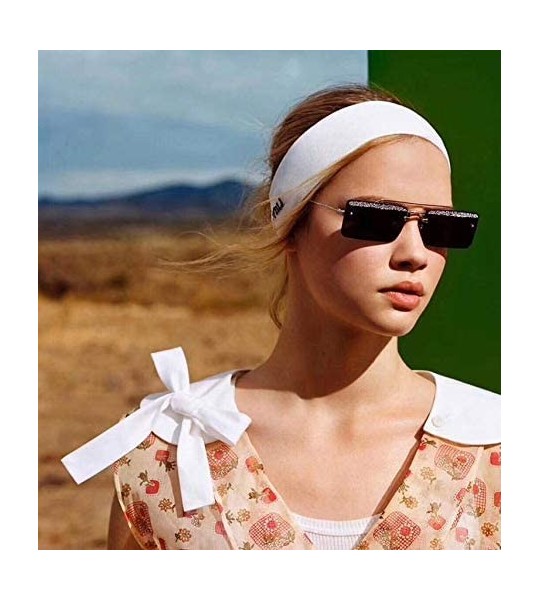 Goggle Rectangle Rimless Sunglasses Women Trend Design Sun Glasses - C7 - CX18Y38NGG5 $48.14