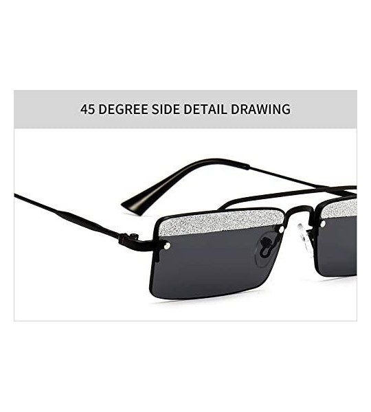 Goggle Rectangle Rimless Sunglasses Women Trend Design Sun Glasses - C7 - CX18Y38NGG5 $48.14