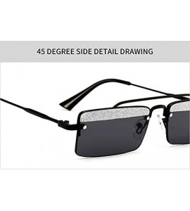 Goggle Rectangle Rimless Sunglasses Women Trend Design Sun Glasses - C7 - CX18Y38NGG5 $48.14