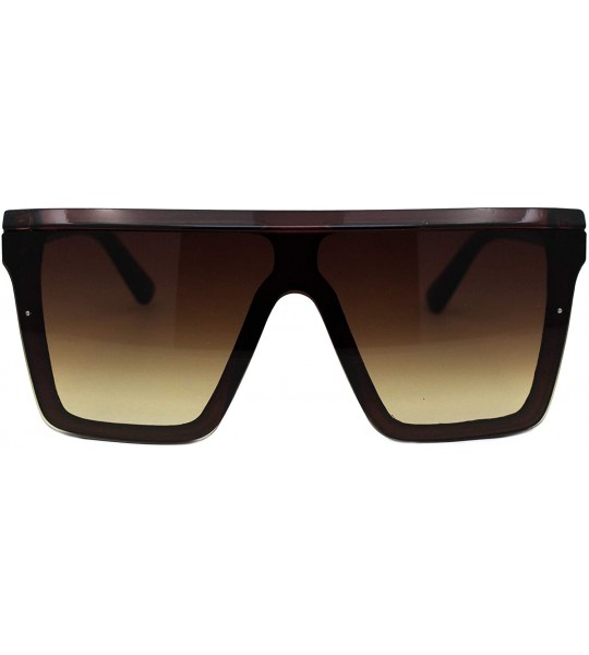 Square Womens Boyfriend Style Sunglasses Oversized Square Flat Top Shades UV 400 - Brown (Brown) - CA197QW3NOX $23.34