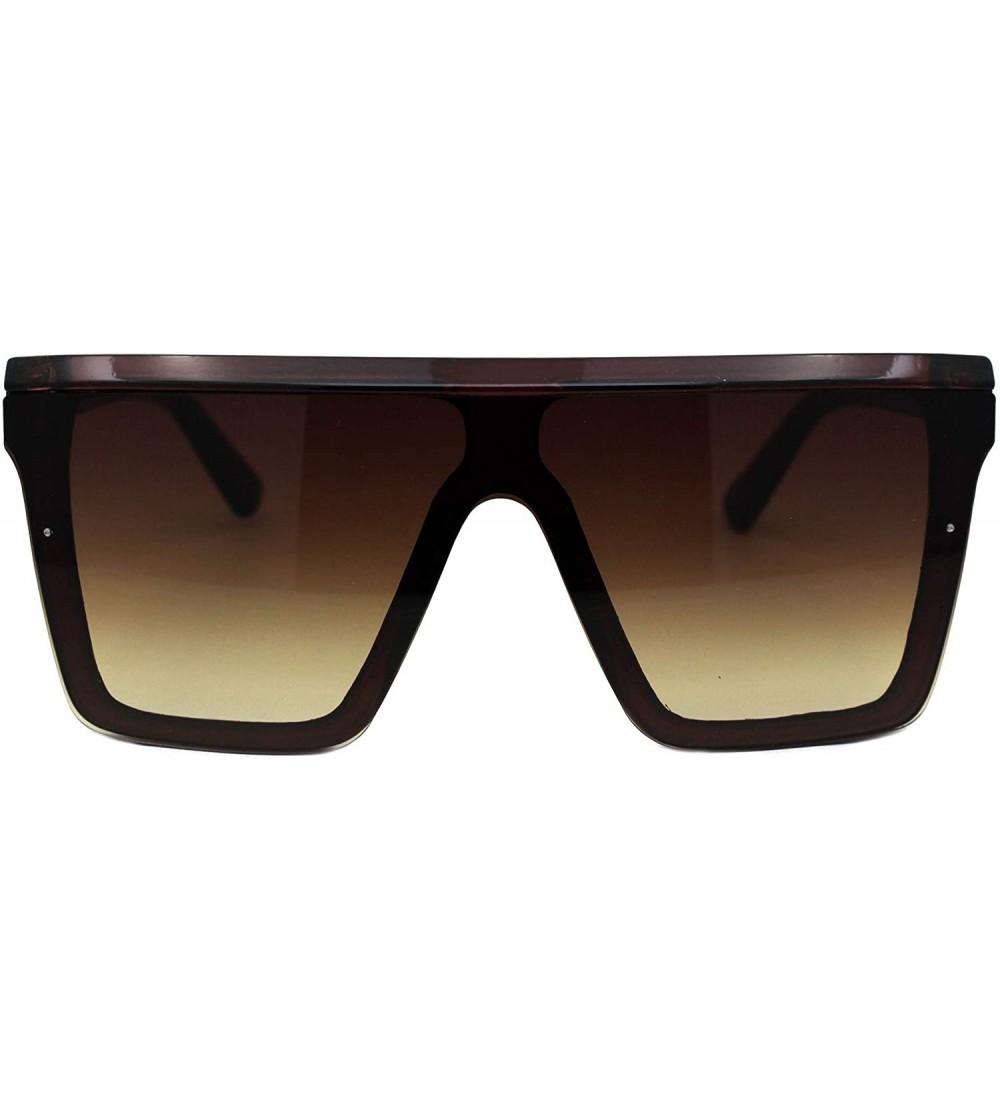 Square Womens Boyfriend Style Sunglasses Oversized Square Flat Top Shades UV 400 - Brown (Brown) - CA197QW3NOX $23.34