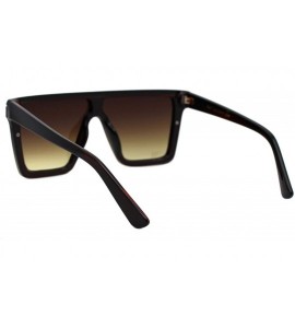 Square Womens Boyfriend Style Sunglasses Oversized Square Flat Top Shades UV 400 - Brown (Brown) - CA197QW3NOX $23.34