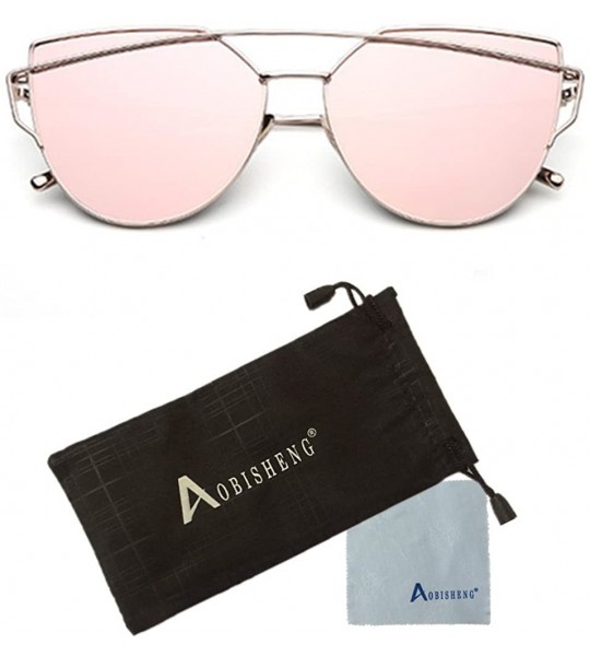 Aviator Modern Fashion Full Metal Crossbar Technologic Flat Lens Aviator Sunglasses - Pink - CQ12GY817ZZ $17.62