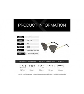 Butterfly Summer New Fashion Butterfly Sunglasses Gradient Butterfly Shape Frame UV400 Sunglasses - E - CZ1908UIY4A $16.44