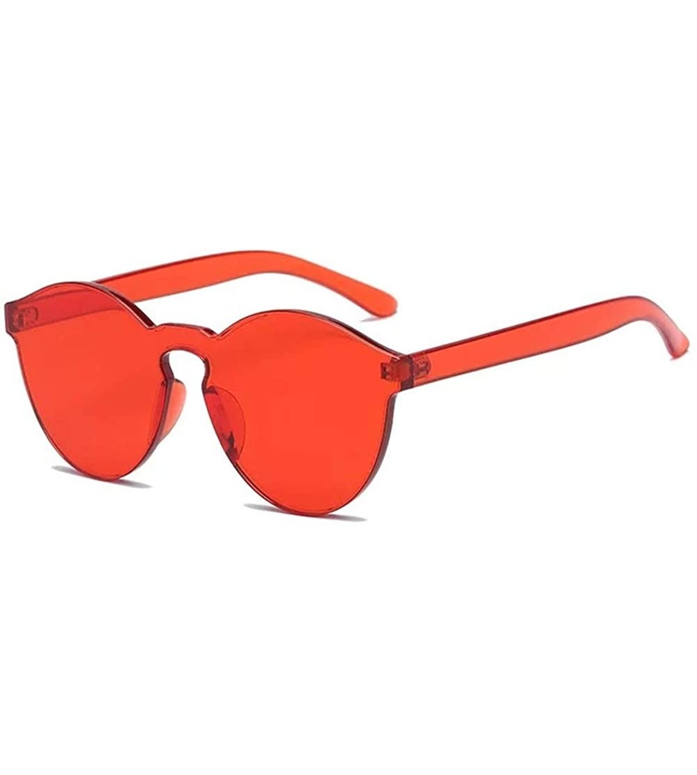 Rimless Colorful Reflective Rimless Sunglasses Fashion Vintage Eyewear for Unisex/ - Red - C418NQMQELW $18.49