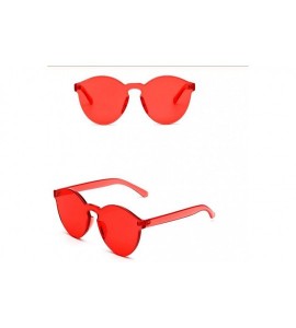 Rimless Colorful Reflective Rimless Sunglasses Fashion Vintage Eyewear for Unisex/ - Red - C418NQMQELW $18.49