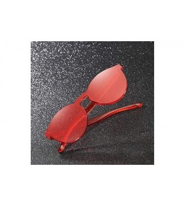 Rimless Colorful Reflective Rimless Sunglasses Fashion Vintage Eyewear for Unisex/ - Red - C418NQMQELW $18.49