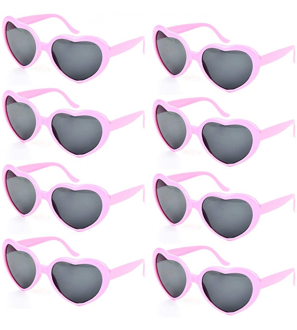 Oversized 8 Pack of Neon Colors Heart Shaped Sunglasses in Bulk for Women Bachelorette Party Favors Accessories - CT194RMSKAS...