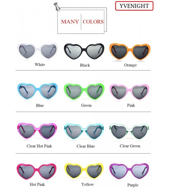 Oversized 8 Pack of Neon Colors Heart Shaped Sunglasses in Bulk for Women Bachelorette Party Favors Accessories - CT194RMSKAS...