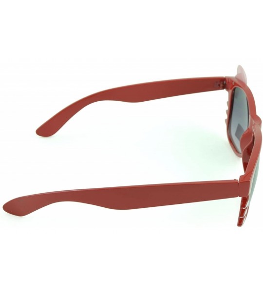 Square Women's Kitty Style Sunglasses with Whisker or Bow Accent - Red-kitty2 - C212D1CQ0MH $16.92