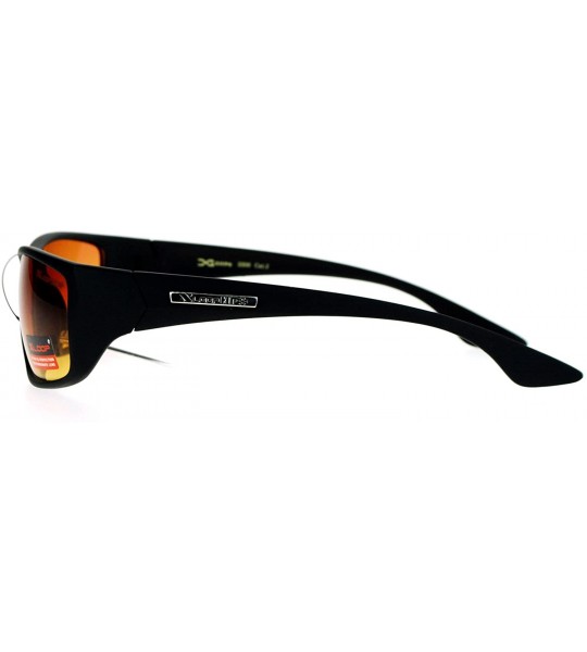 Rectangular Mens High Definition HD Driving Amber Lens Rectangular Plastic Sport Sunglasses - Matte Black - C7119QO9NXD $20.20