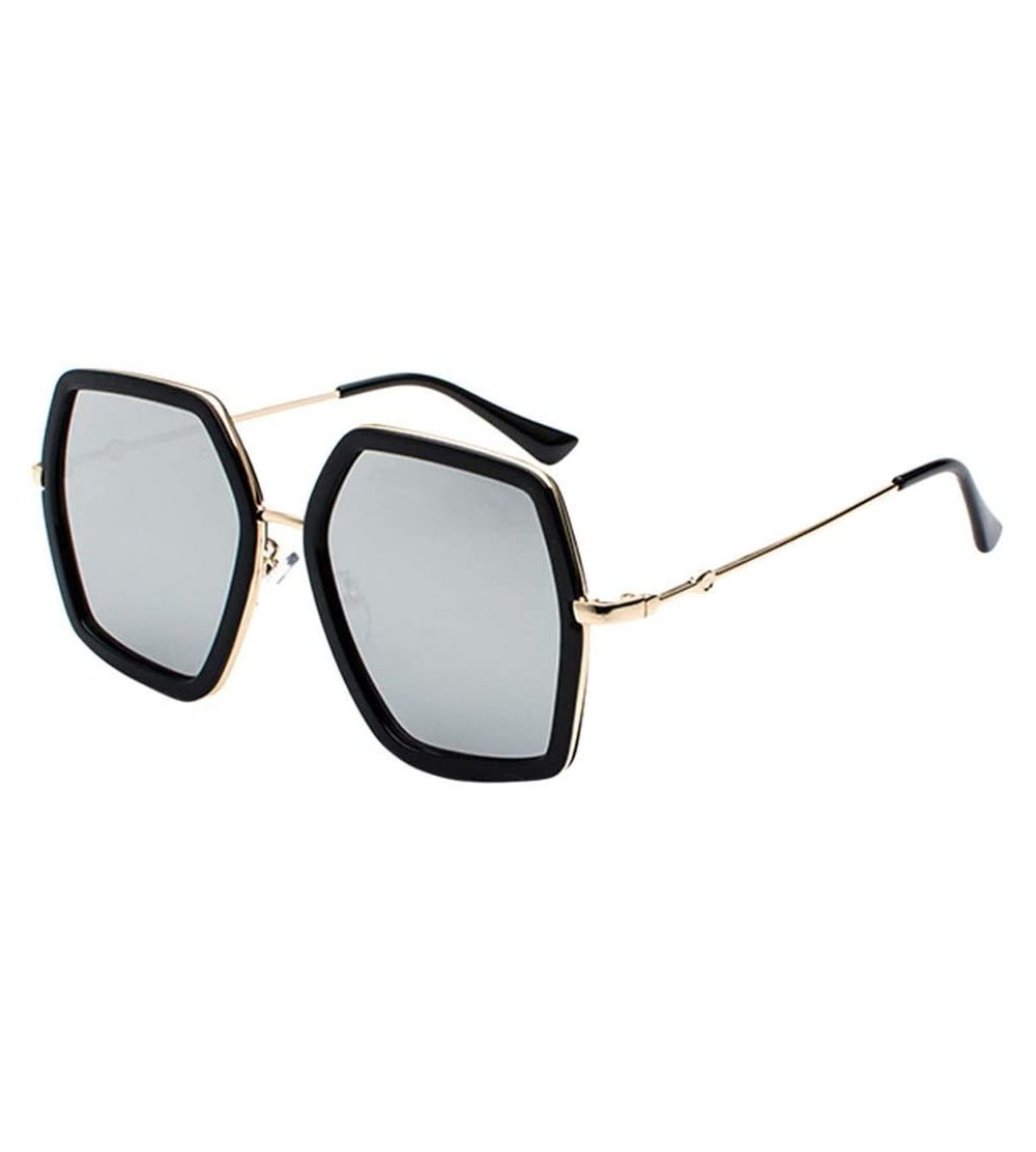 Rectangular Oversized Square Sunglasses for Women Vintage UV Protection Eyewear Sun Shades Glasses - Gray - CA18X5DRC3O $18.40