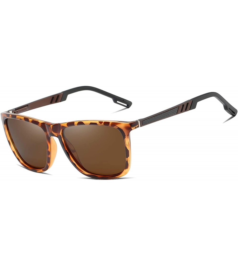 Sport Mens Polarized Rectangle Sunglasses for Driving Aluminum Magnesium Frame Al-Mg Shades Male UV400 Protection - CS19294YH...