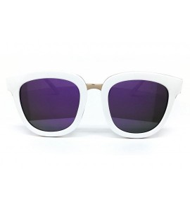 Oversized 8584-1 Premium Oversized Womens Mens Mirrored Sunglasses - White / Purple - CS18O9EM4O5 $31.74