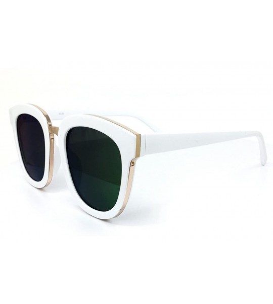 Oversized 8584-1 Premium Oversized Womens Mens Mirrored Sunglasses - White / Purple - CS18O9EM4O5 $31.74