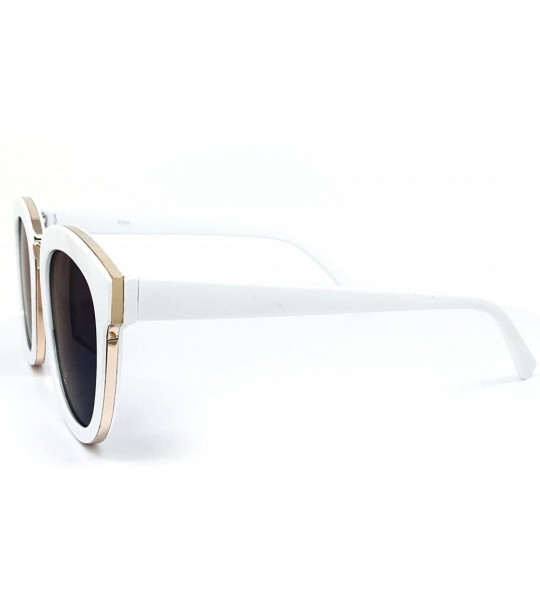 Oversized 8584-1 Premium Oversized Womens Mens Mirrored Sunglasses - White / Purple - CS18O9EM4O5 $31.74