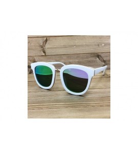 Oversized 8584-1 Premium Oversized Womens Mens Mirrored Sunglasses - White / Purple - CS18O9EM4O5 $31.74