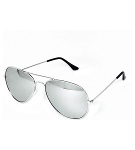 Aviator Aviator Metal Frame Sunglasses Classic Style - Silver Frame/Silver Mirror Medium - CO12F50GSTX $18.65