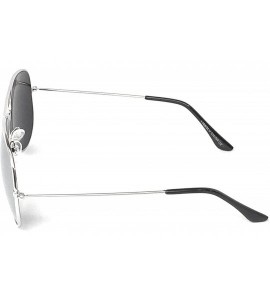 Aviator Aviator Metal Frame Sunglasses Classic Style - Silver Frame/Silver Mirror Medium - CO12F50GSTX $18.65