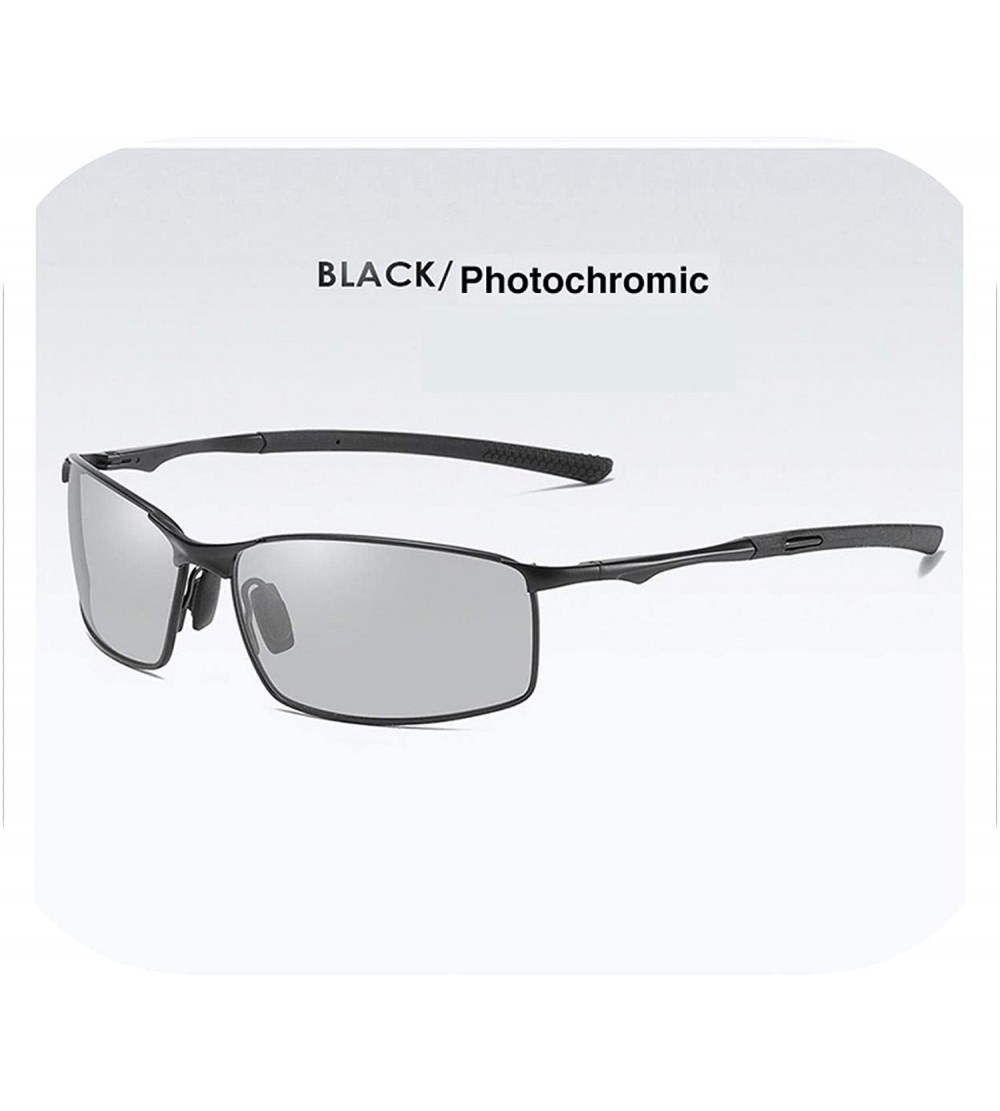 Round Polarized Photochromic Sunglasses Mens Driving Glasses Male Driver Safty Goggles - Black Photochromic - CU19850IZC2 $39.14