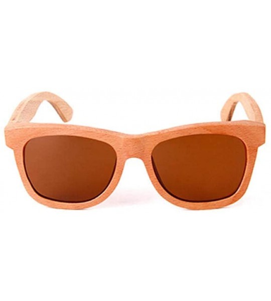 Goggle Trendy wooden frame glasses Polarized sunglasses for men and women - Dark Brown - C418XG2R3S4 $55.49