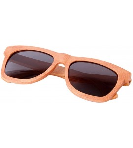 Goggle Trendy wooden frame glasses Polarized sunglasses for men and women - Dark Brown - C418XG2R3S4 $55.49