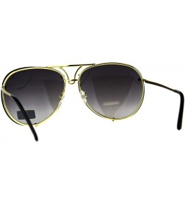 Oversized Womens Retro Rimless Oversize Luxury Designer Pilot Sunglasses - Smoke - C018CK2D4TN $23.31