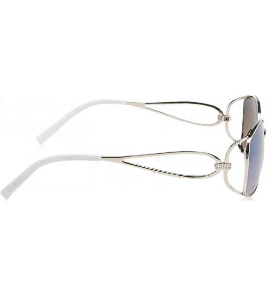 Shield Women's 1006SP Vented Rectangular Sunglasses with 100% UV Protection - 55 mm - Silver/White - CT18NTZNQ2D $23.20